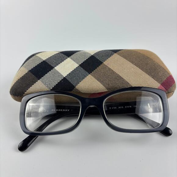 Burberry Eyeglass Frames Blue Gray B 2130 3013 51-18 135 Women's w/ Case - Picture 1 of 15